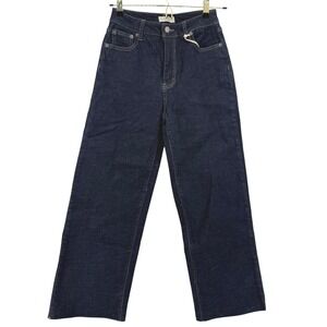 NWT Oliver Logan Size 24 Aberdeen Wide Leg Crop Jeans Indigo Blue High Rise